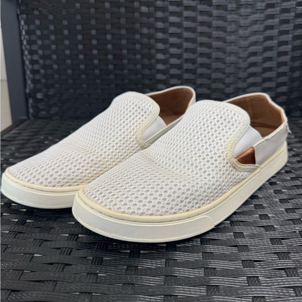 Olukai Pehuea Women’s Slip-On Sneakers White Mesh W8.5 EUR 38.5 Comfy